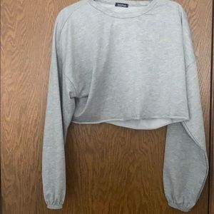 Gray crop top